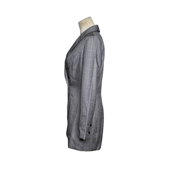 Honey Punch black red checkered doble breast coat size small - Picture 13 of 15